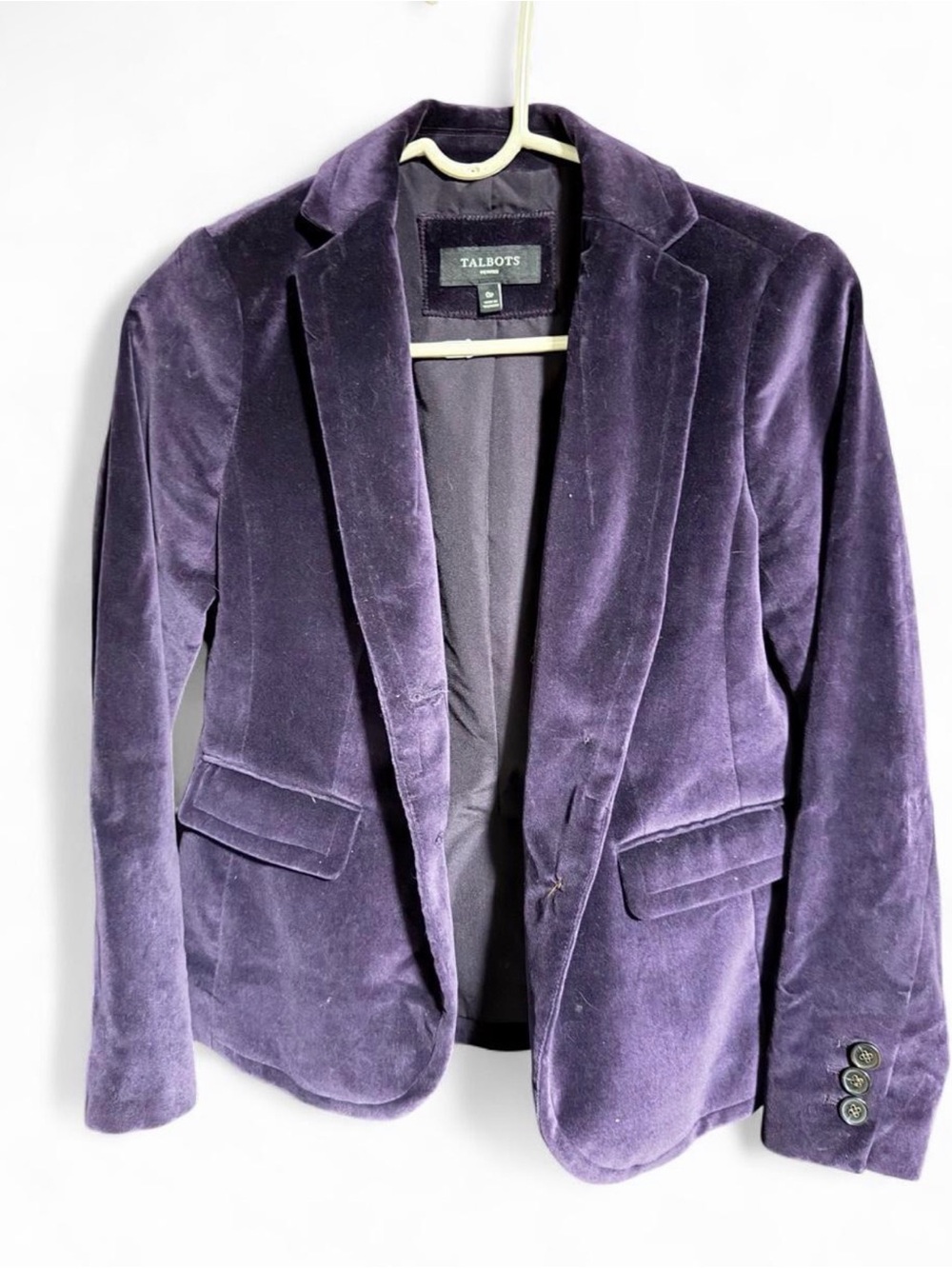 Talbots Funky business Purple Velvet Blazer Jacket